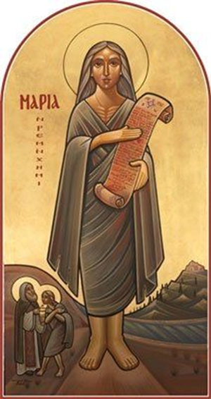 Saint Mary of Egypt in the wilderness